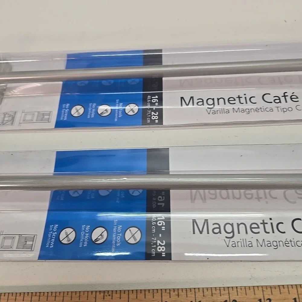 2 Magnetic Curtain Rods Adjustable 16
